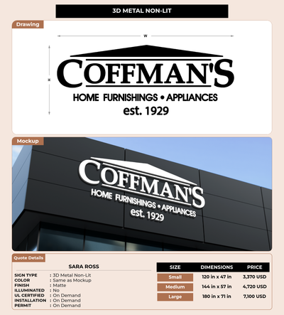 CUSTOM MOCKUP SIGN FOR Sara Ross
