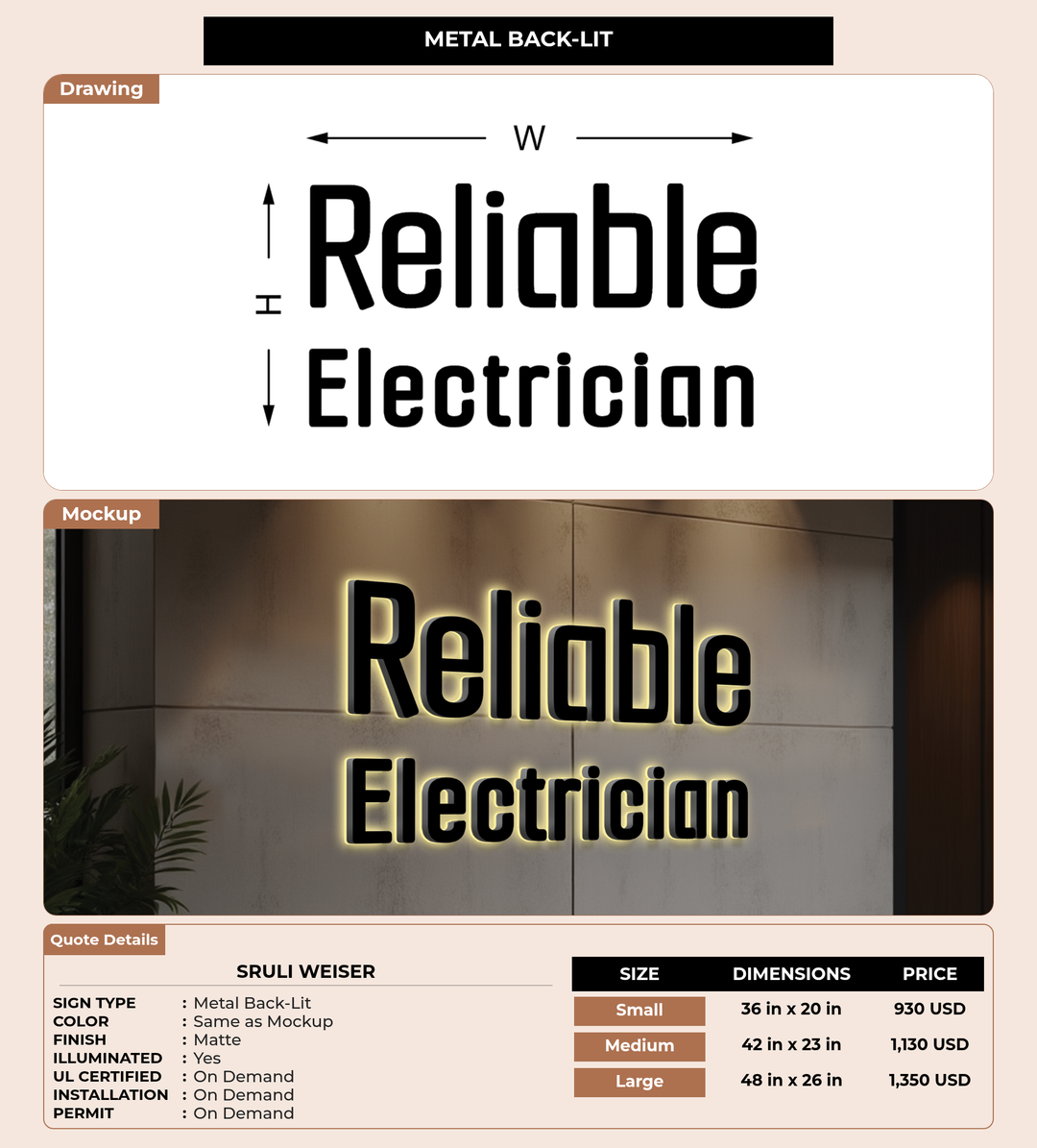 CUSTOM MOCKUP SIGN FOR Sruli Weiser