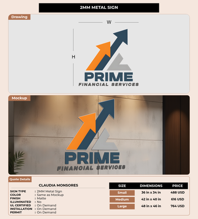 CUSTOM MOCKUP SIGN FOR Claudia Monsores