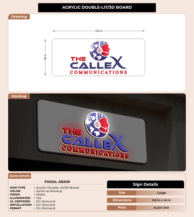 CUSTOM MOCKUP SIGN FOR Faisal Arain