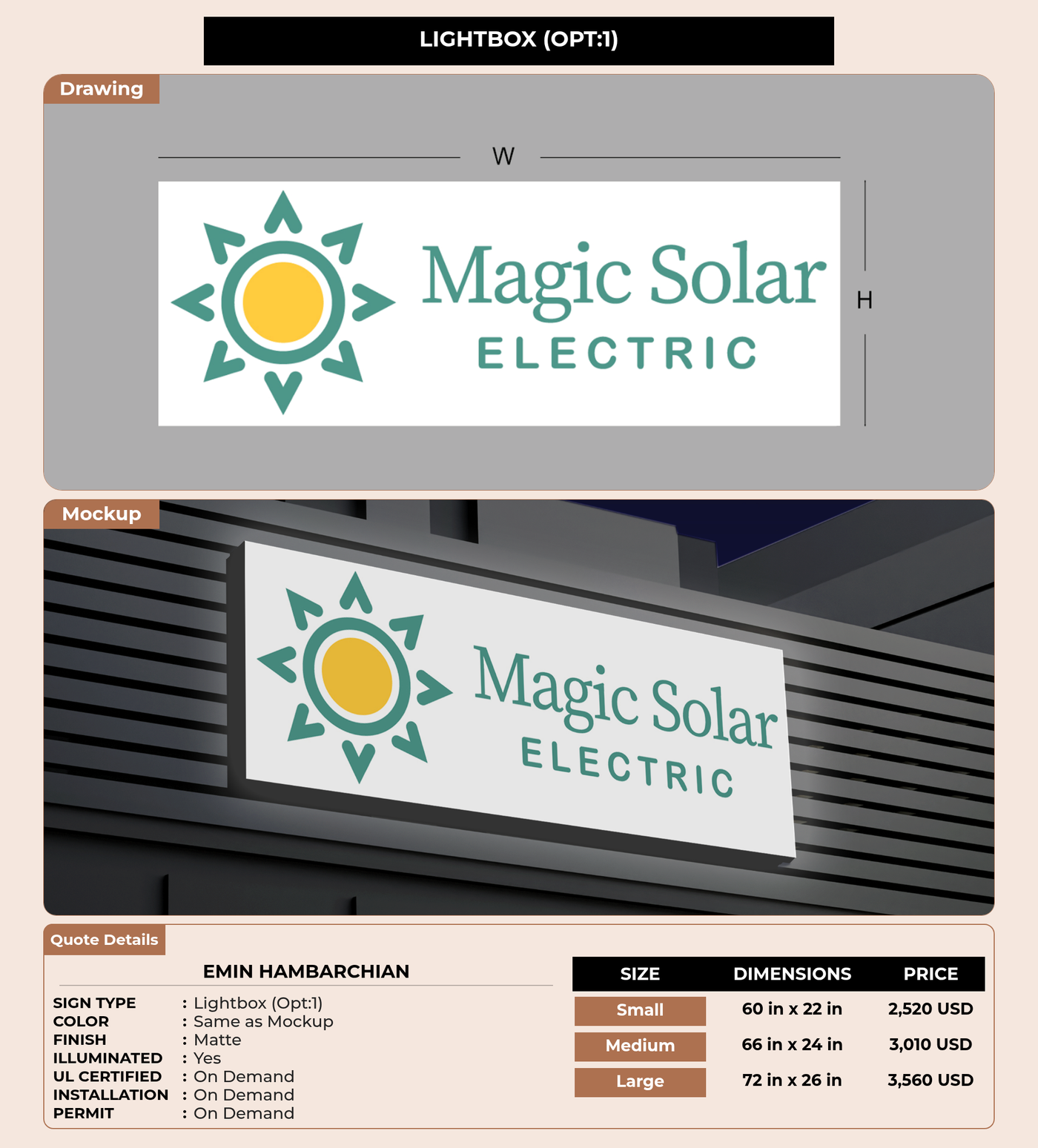 CUSTOM MOCKUP SIGN FOR Emin Hambarchian