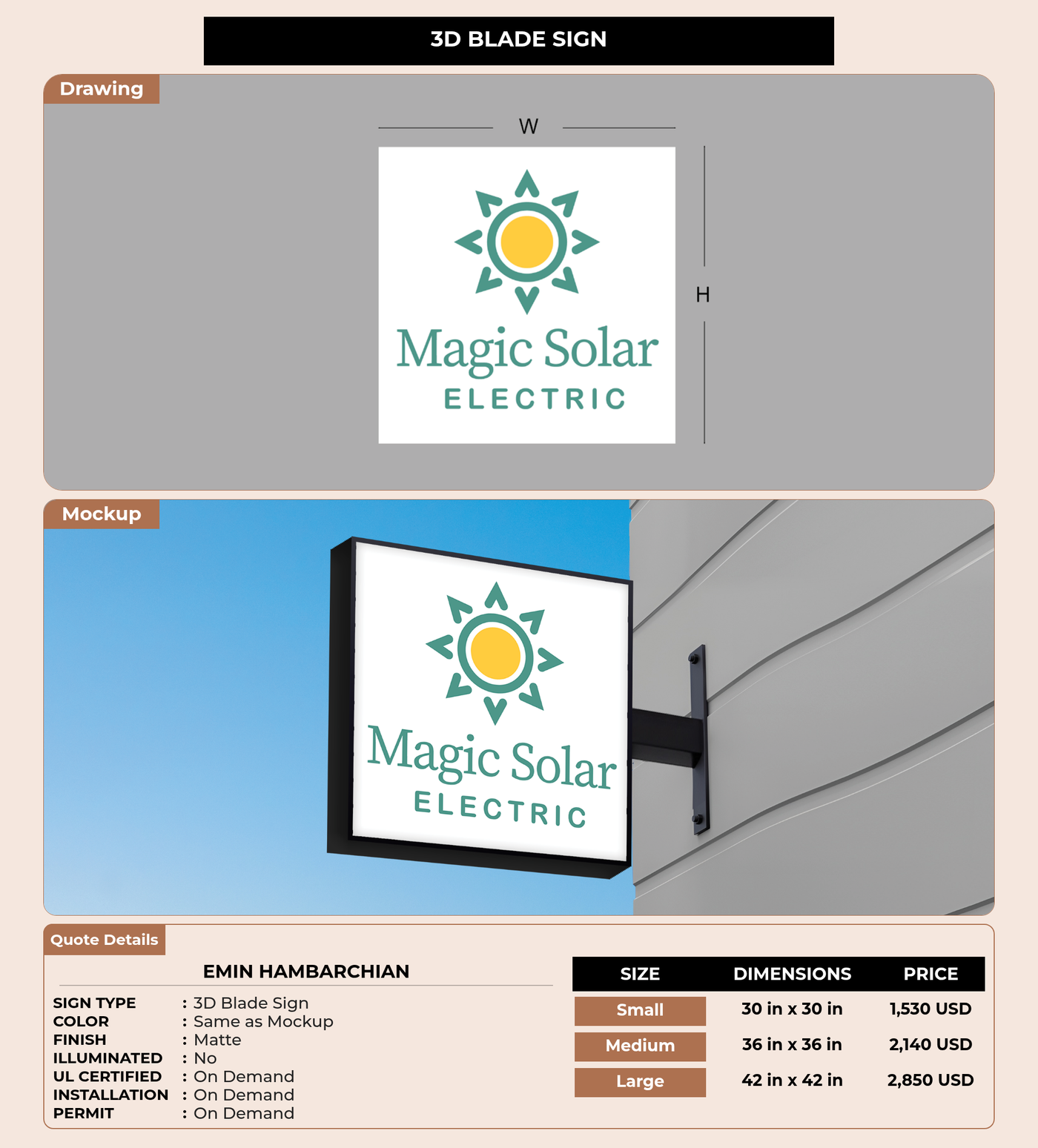 CUSTOM MOCKUP SIGN FOR Emin Hambarchian