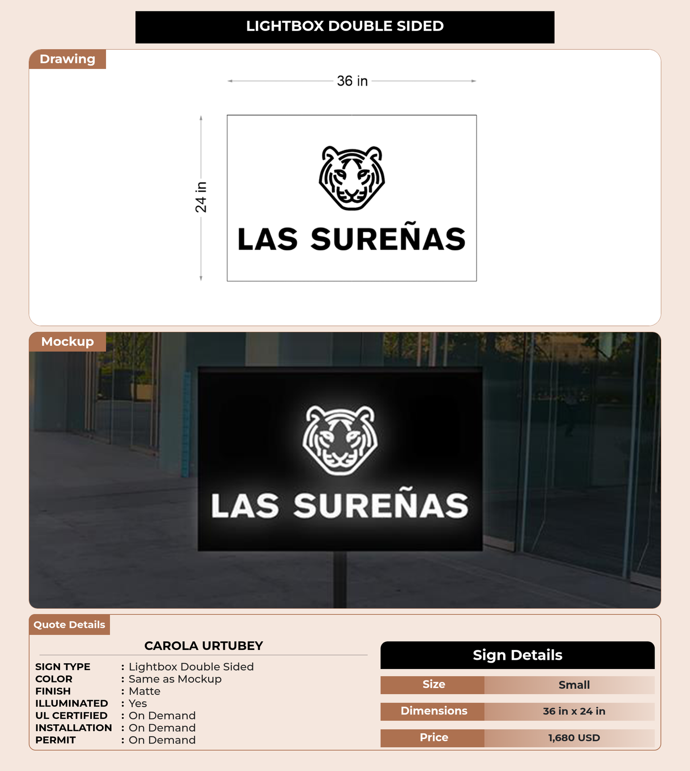 CUSTOM MOCKUP SIGN FOR Carola Urtubey