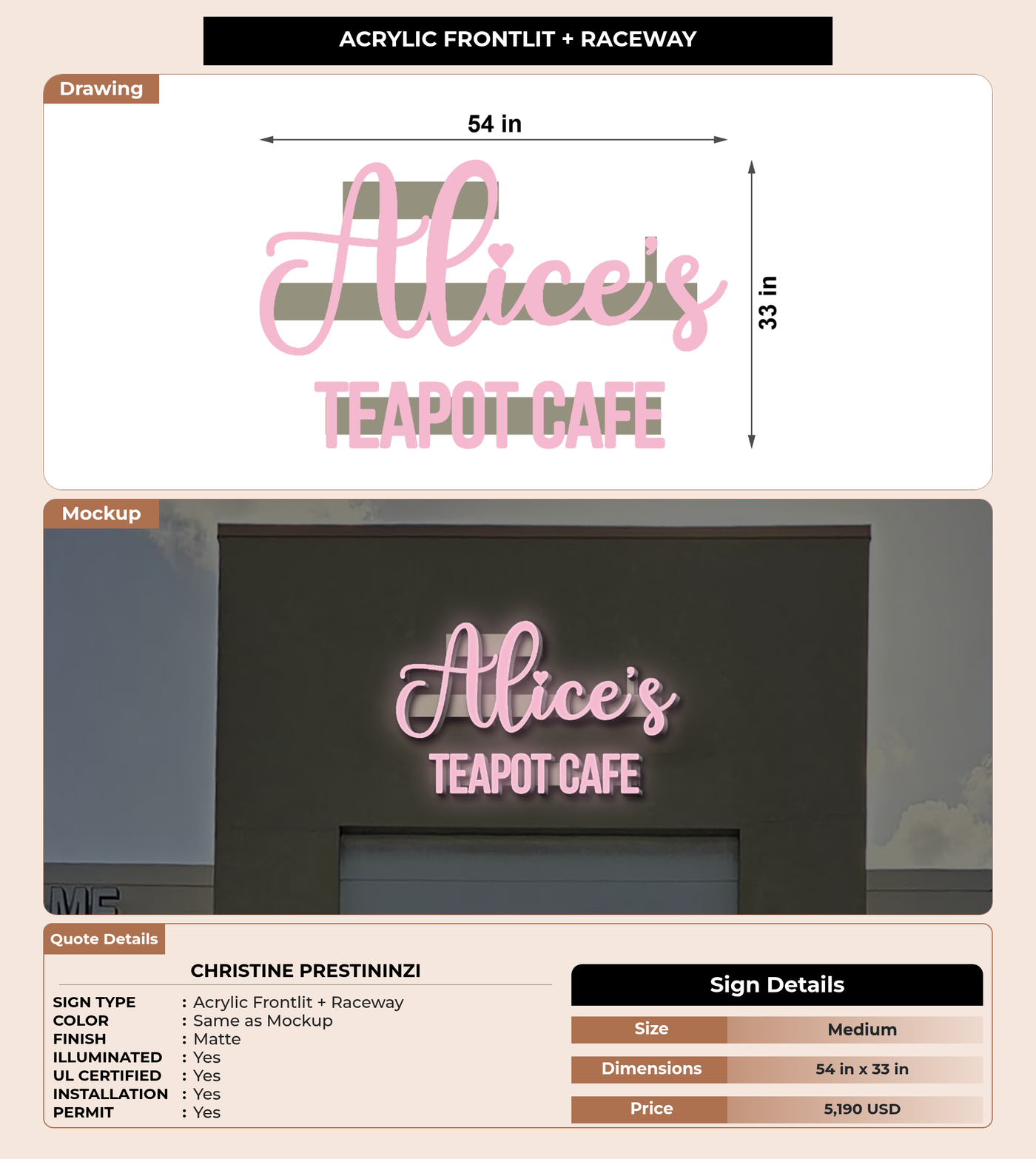 CUSTOM MOCKUP SIGN FOR christine prestininzi