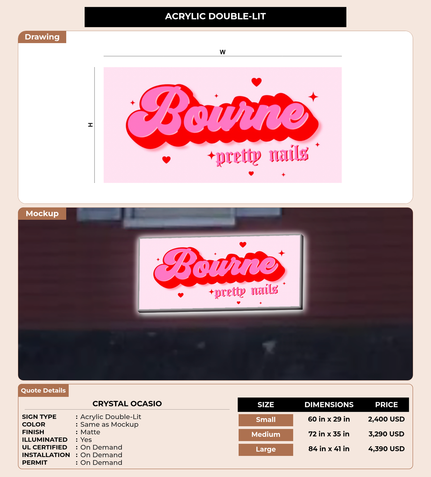 CUSTOM MOCKUP SIGN FOR Crystal Ocasio
