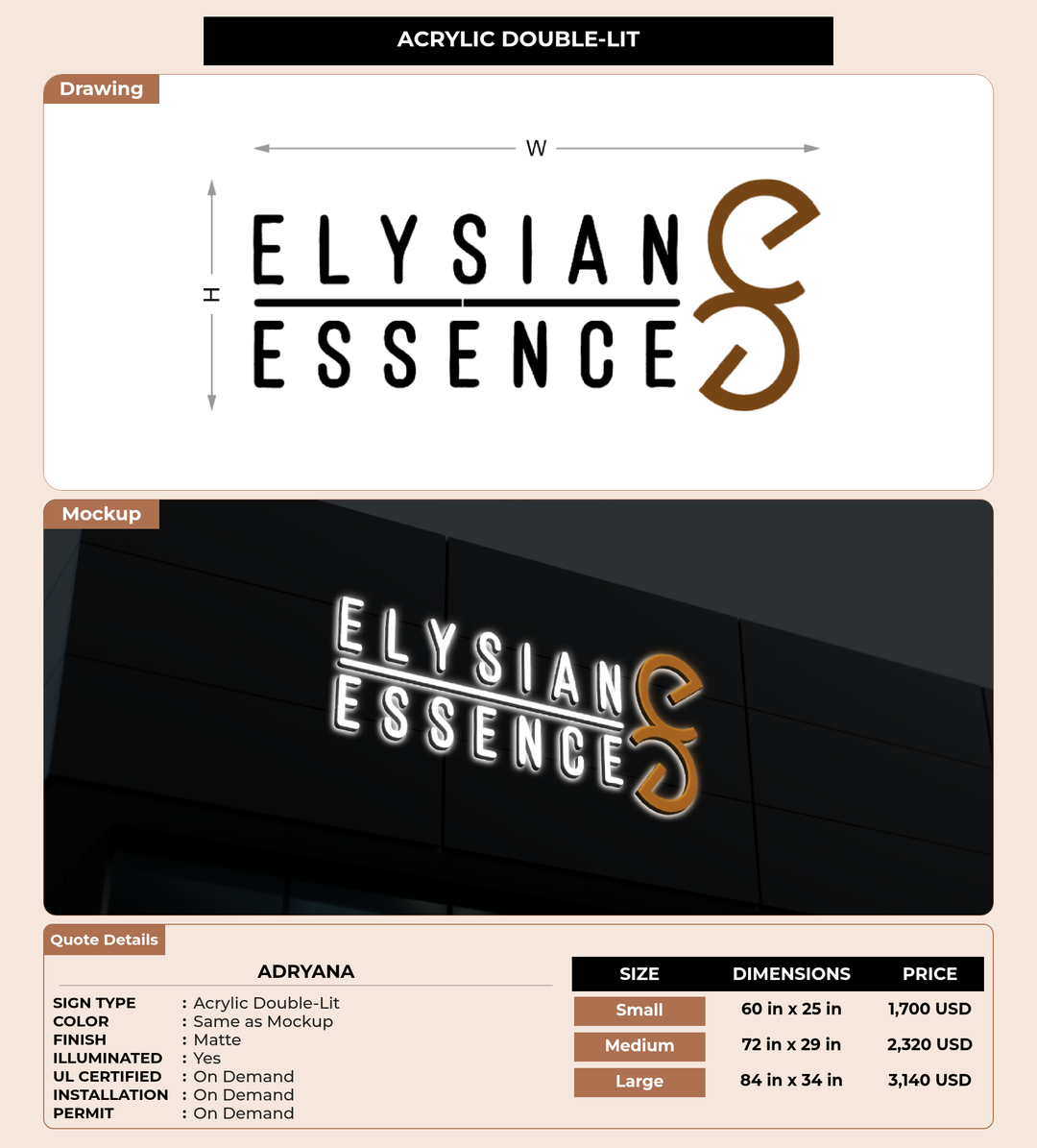 CUSTOM MOCKUP SIGN FOR Adryana