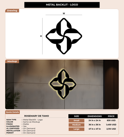 CUSTOM MOCKUP SIGN FOR Rosemary De Tamo