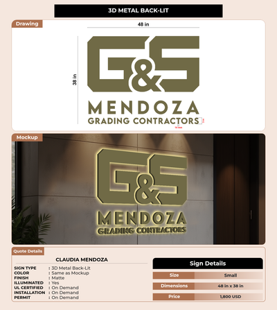 CUSTOM MOCKUP SIGN FOR claudia mendoza