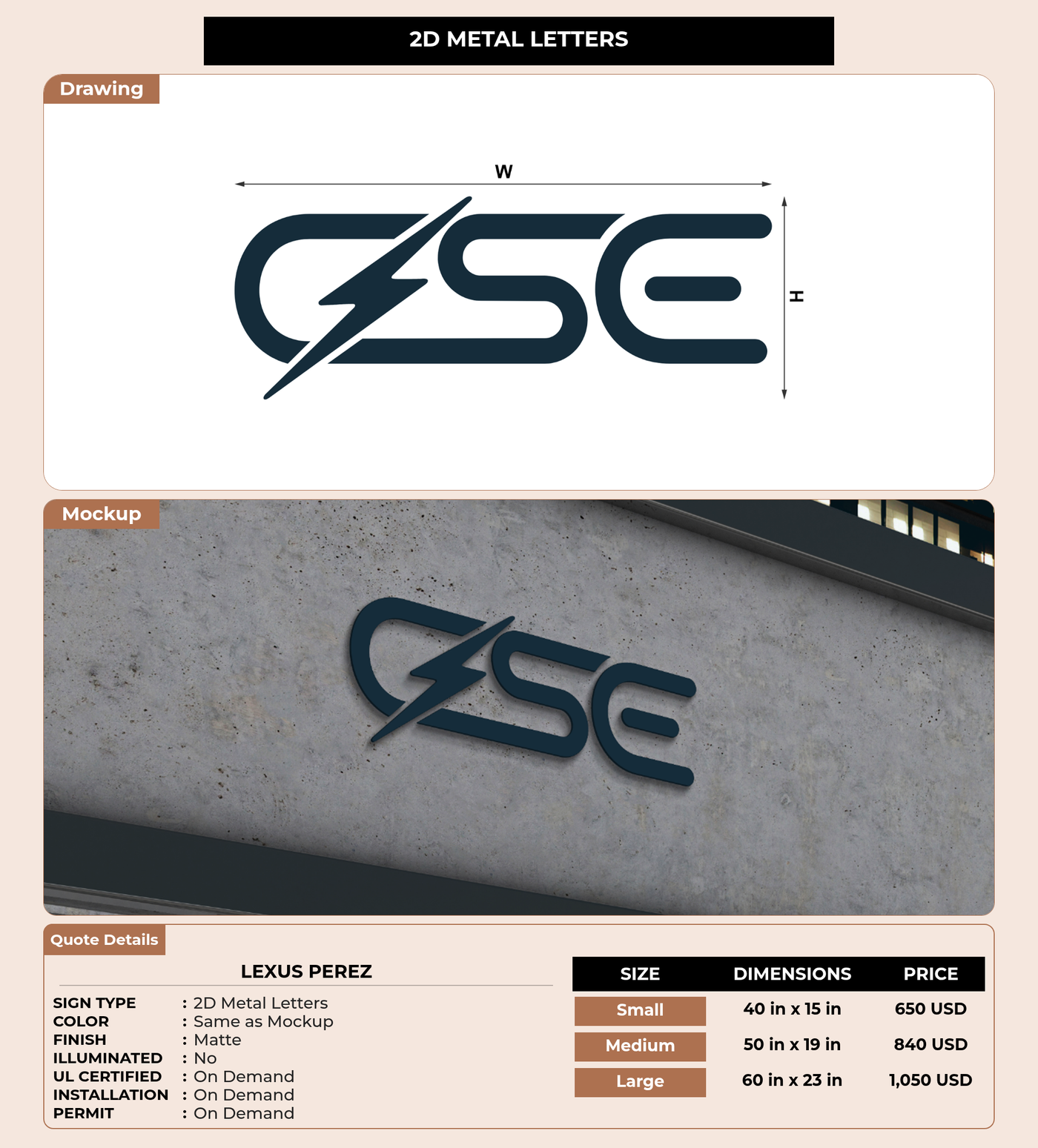 CUSTOM MOCKUP SIGN FOR Lexus Perez