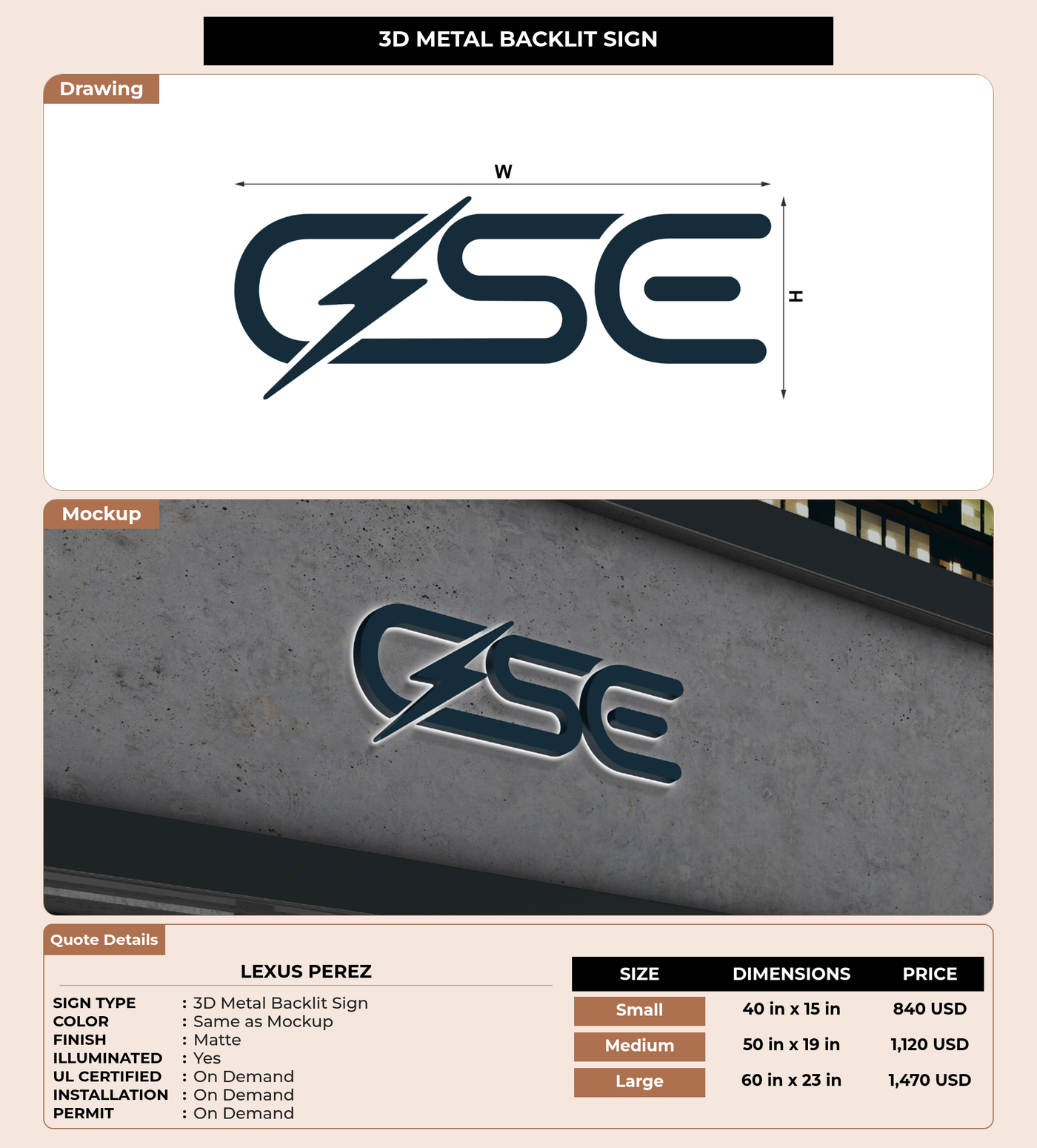 CUSTOM MOCKUP SIGN FOR Lexus Perez