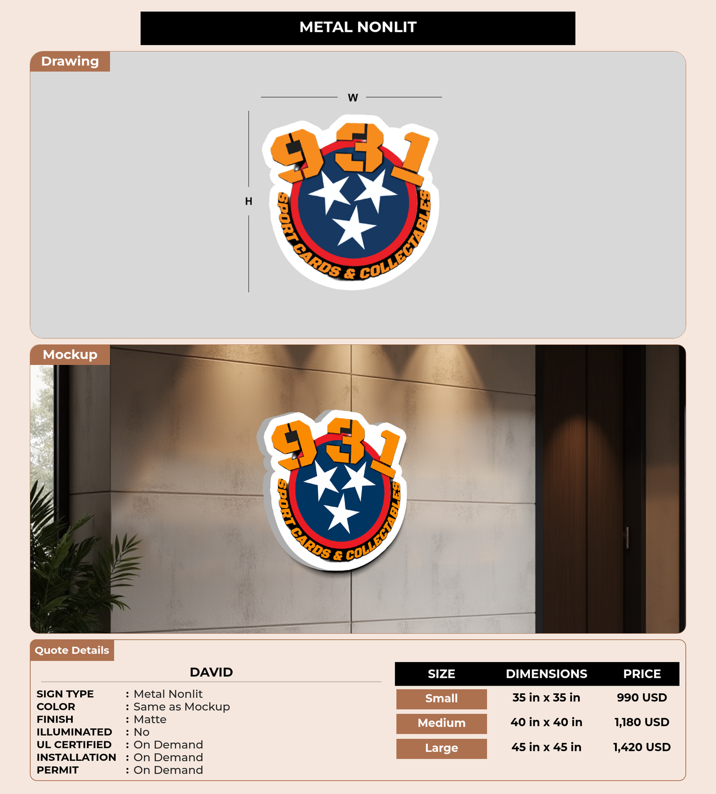 CUSTOM MOCKUP SIGN FOR David
