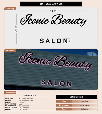 CUSTOM MOCKUP SIGN FOR Diana solis