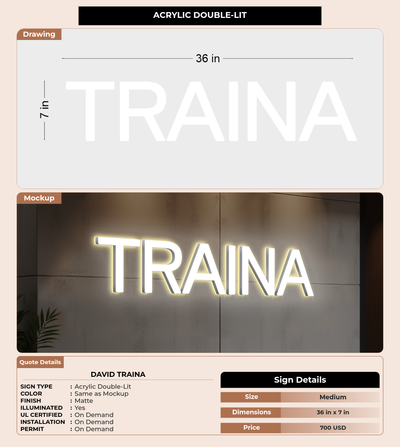 CUSTOM MOCKUP SIGN FOR David Traina