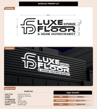 CUSTOM MOCKUP SIGN FOR Saad Ali