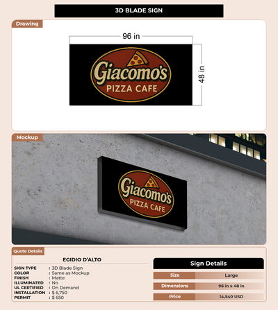 CUSTOM MOCKUP SIGN FOR Egidio D’Alto