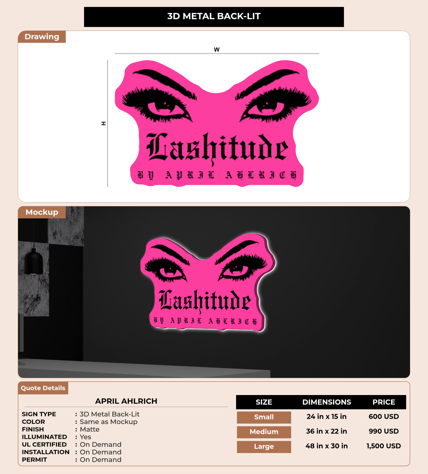 CUSTOM MOCKUP SIGN FOR April Ahlrich