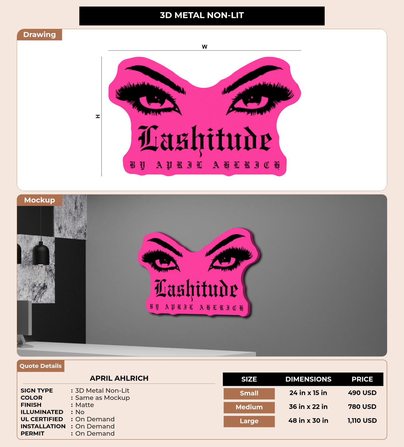 CUSTOM MOCKUP SIGN FOR April Ahlrich