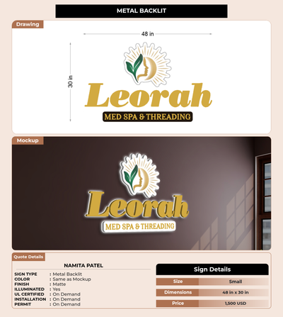 CUSTOM MOCKUP SIGN FOR Namita Patel