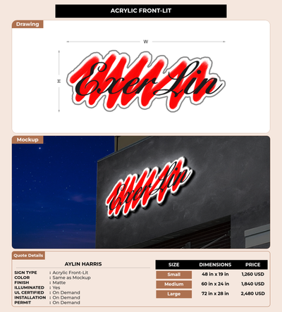 CUSTOM MOCKUP SIGN FOR Aylin Harris