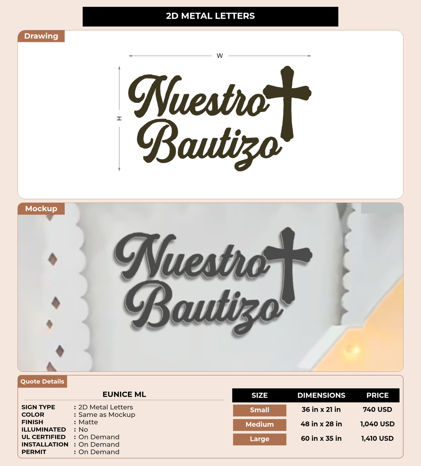 CUSTOM MOCKUP SIGN FOR Eunice Ml