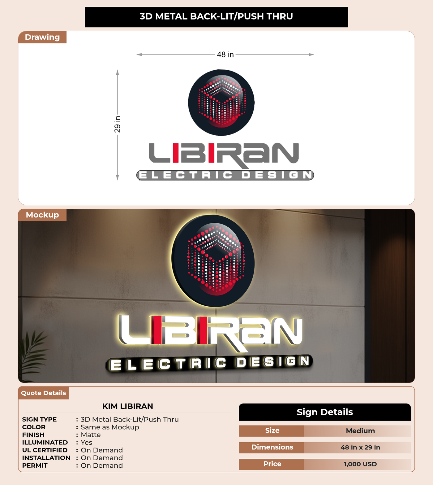CUSTOM MOCKUP SIGN FOR Kim Libiran