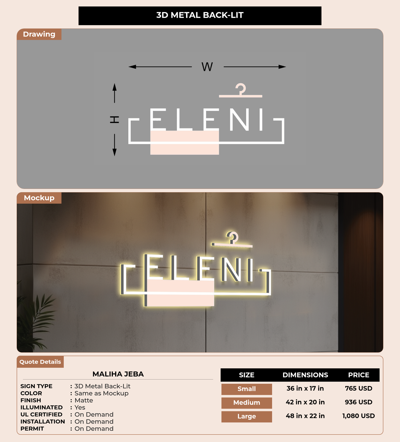 CUSTOM MOCKUP SIGN FOR Maliha Jeba