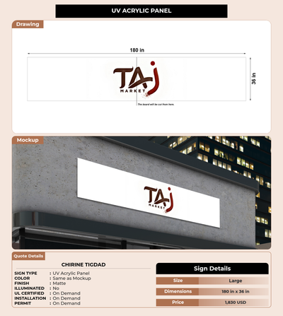 CUSTOM MOCKUP SIGN FOR Chirine Tigdad