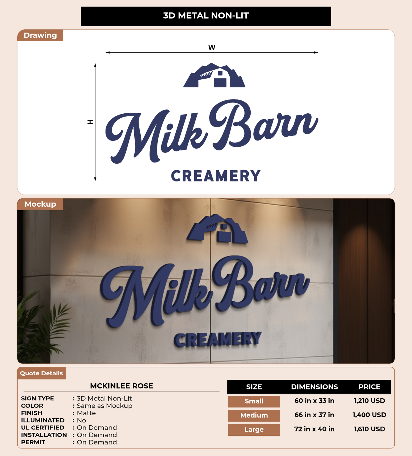 CUSTOM MOCKUP SIGN FOR McKinlee Rose