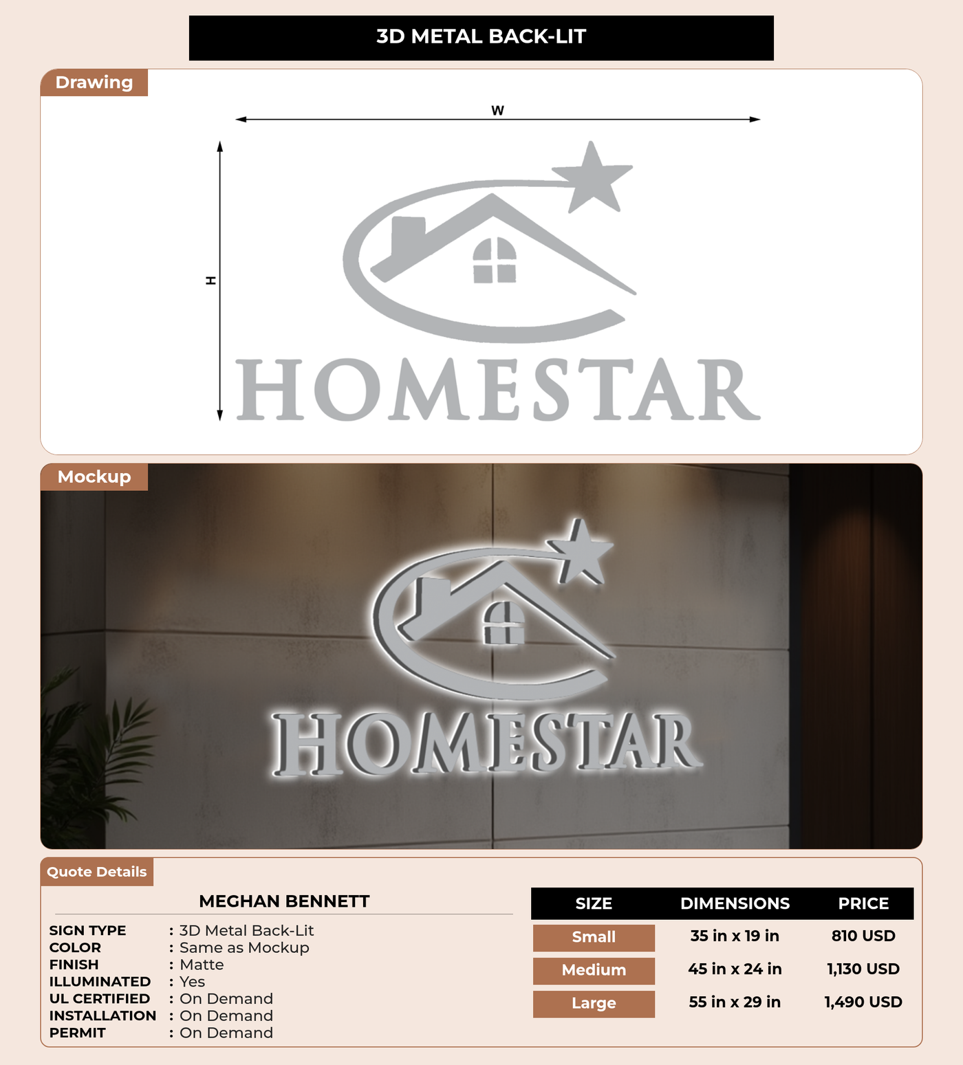 CUSTOM MOCKUP SIGN FOR Meghan Bennett