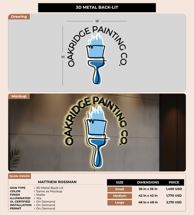 CUSTOM MOCKUP SIGN FOR Matthew Rossman