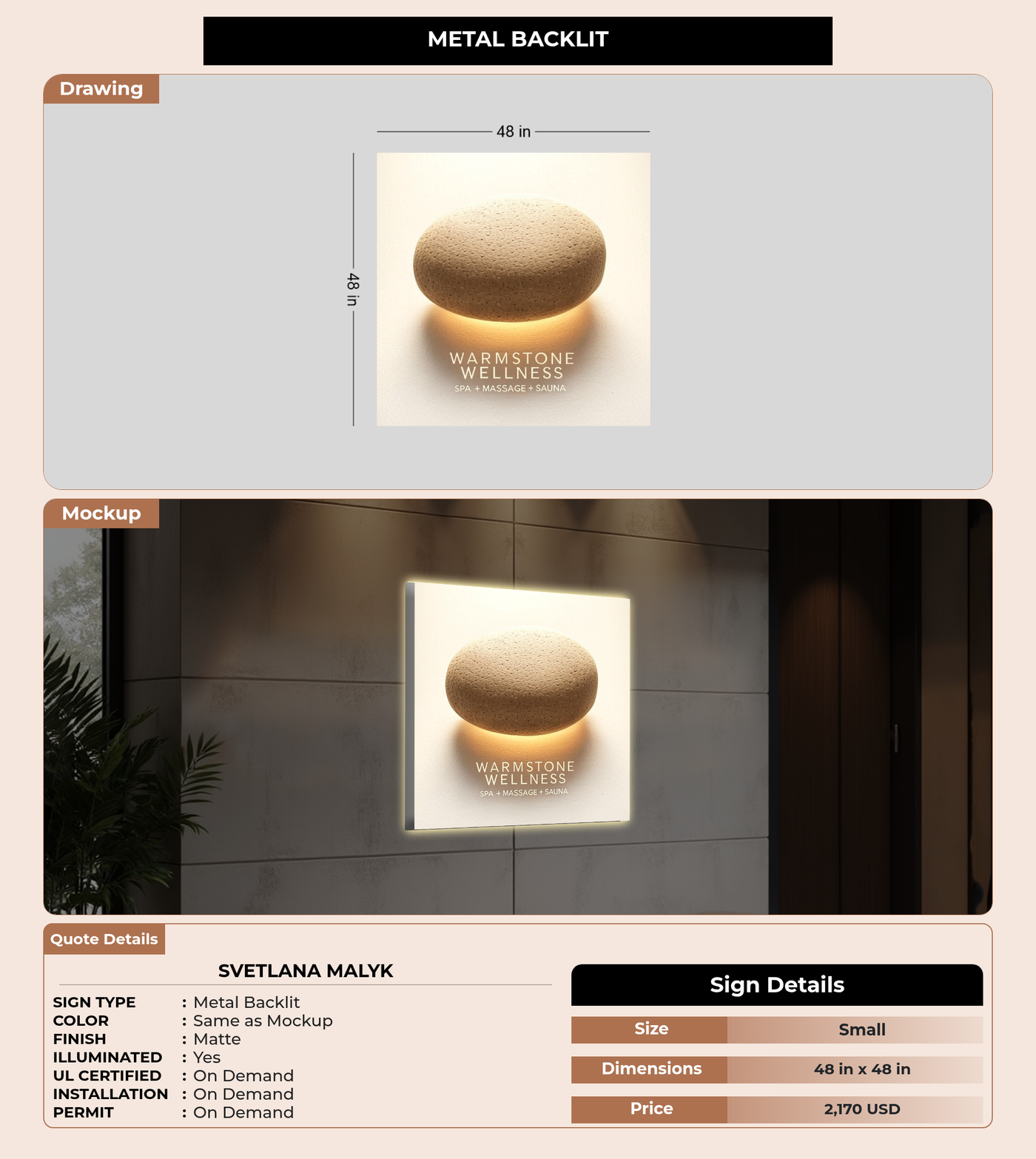 CUSTOM MOCKUP SIGN FOR SVETLANA MALYK