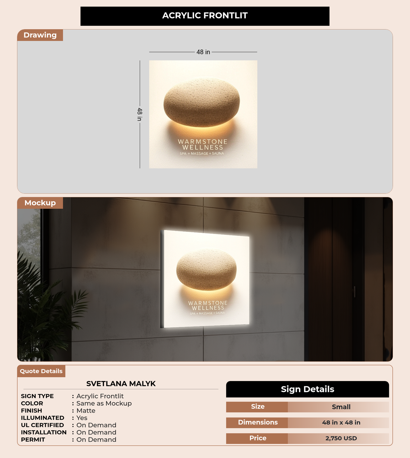 CUSTOM MOCKUP SIGN FOR SVETLANA MALYK