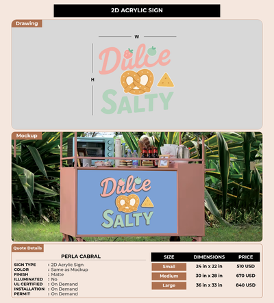 CUSTOM MOCKUP SIGN FOR Perla Cabral