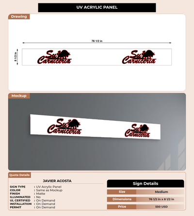 CUSTOM MOCKUP SIGN FOR Javier Acosta