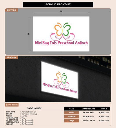 CUSTOM MOCKUP SIGN FOR Sade Honey