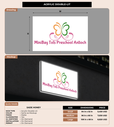 CUSTOM MOCKUP SIGN FOR Sade Honey