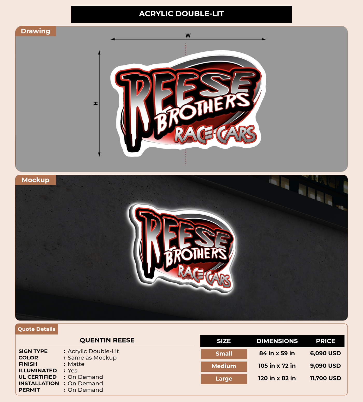 CUSTOM MOCKUP SIGN FOR Quentin Reese