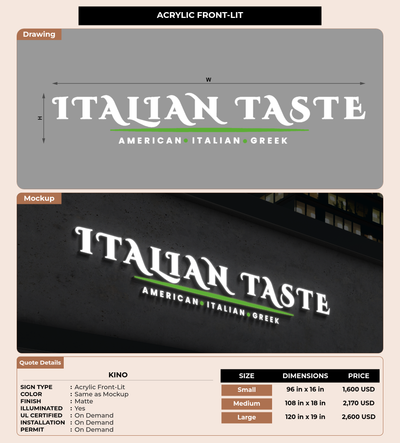 CUSTOM MOCKUP SIGN FOR Kino