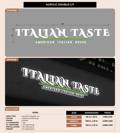 CUSTOM MOCKUP SIGN FOR Kino