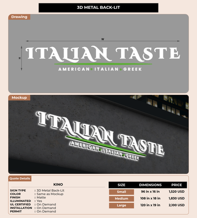 CUSTOM MOCKUP SIGN FOR Kino
