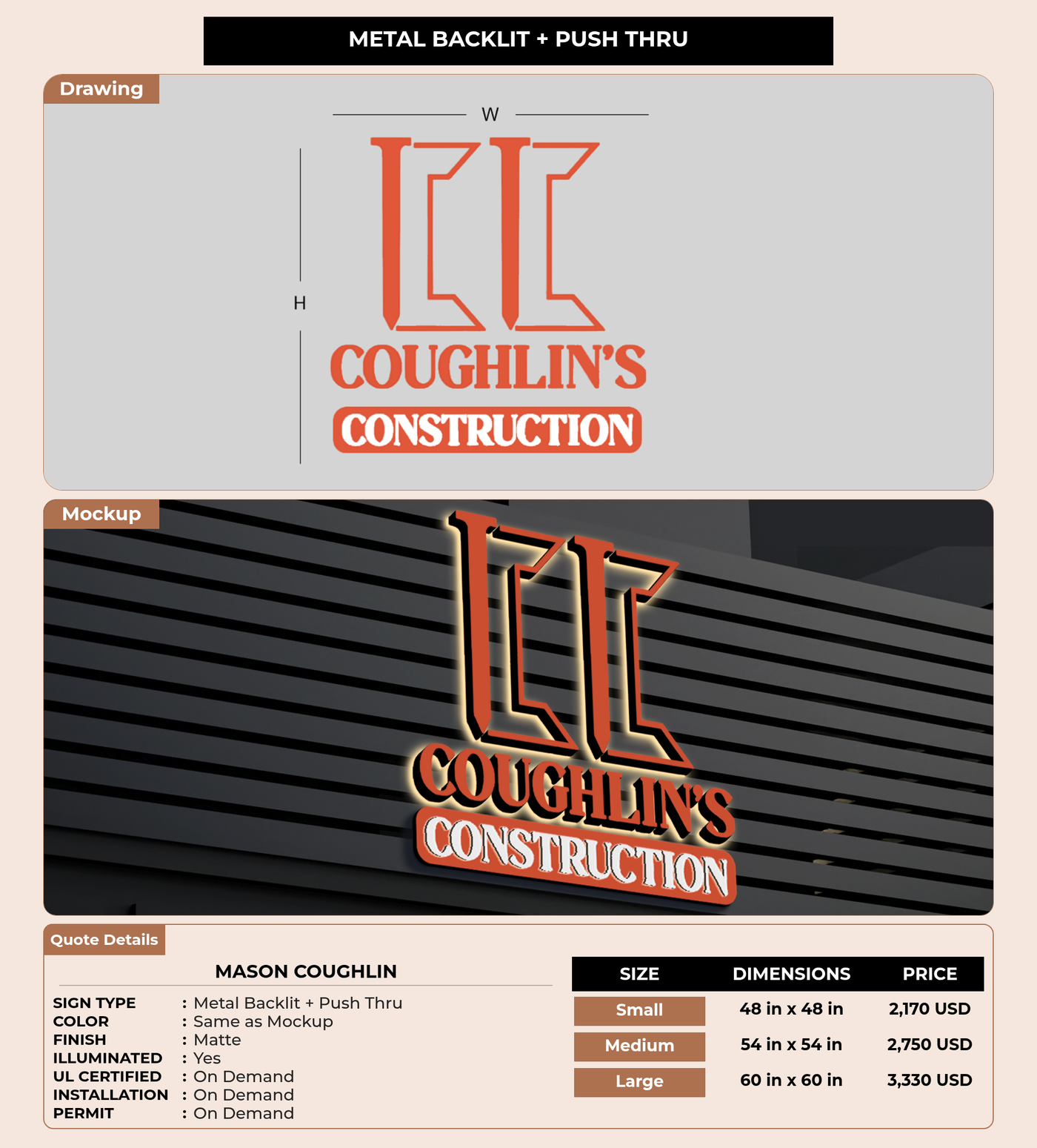 CUSTOM MOCKUP SIGN FOR Mason Coughlin