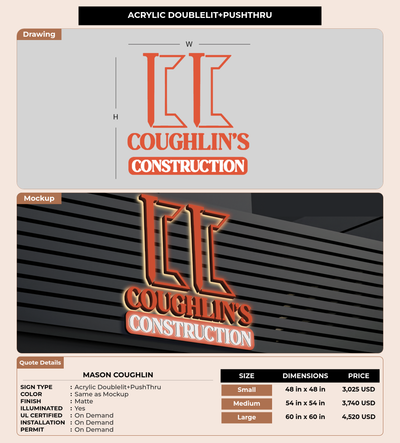 CUSTOM MOCKUP SIGN FOR Mason Coughlin