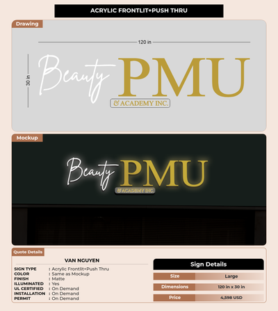 CUSTOM MOCKUP SIGN FOR Van Nguyen