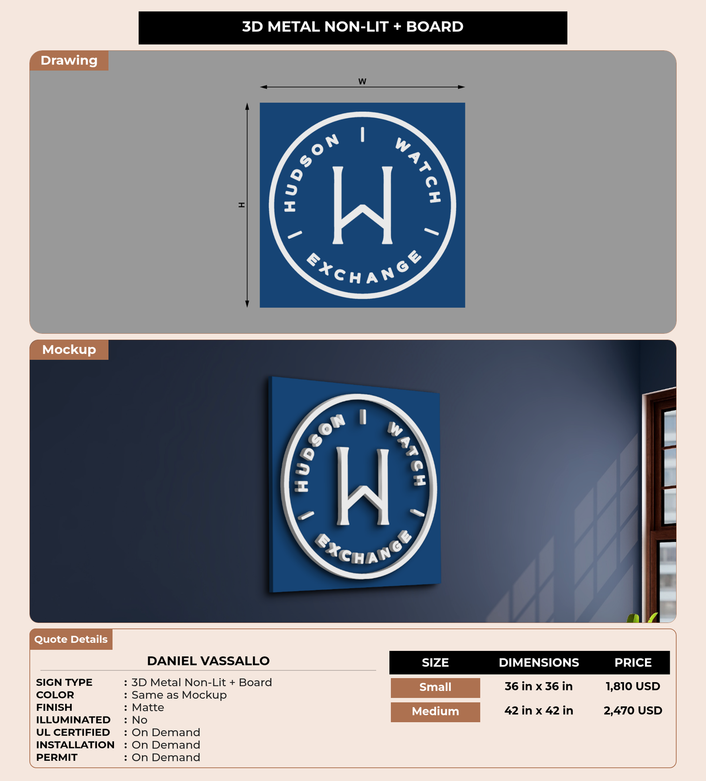 CUSTOM MOCKUP SIGN FOR Daniel Vassallo
