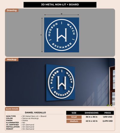 CUSTOM MOCKUP SIGN FOR Daniel Vassallo