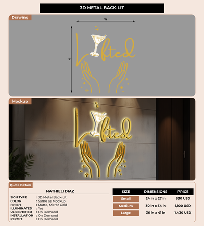CUSTOM MOCKUP SIGN FOR Nathieli Diaz