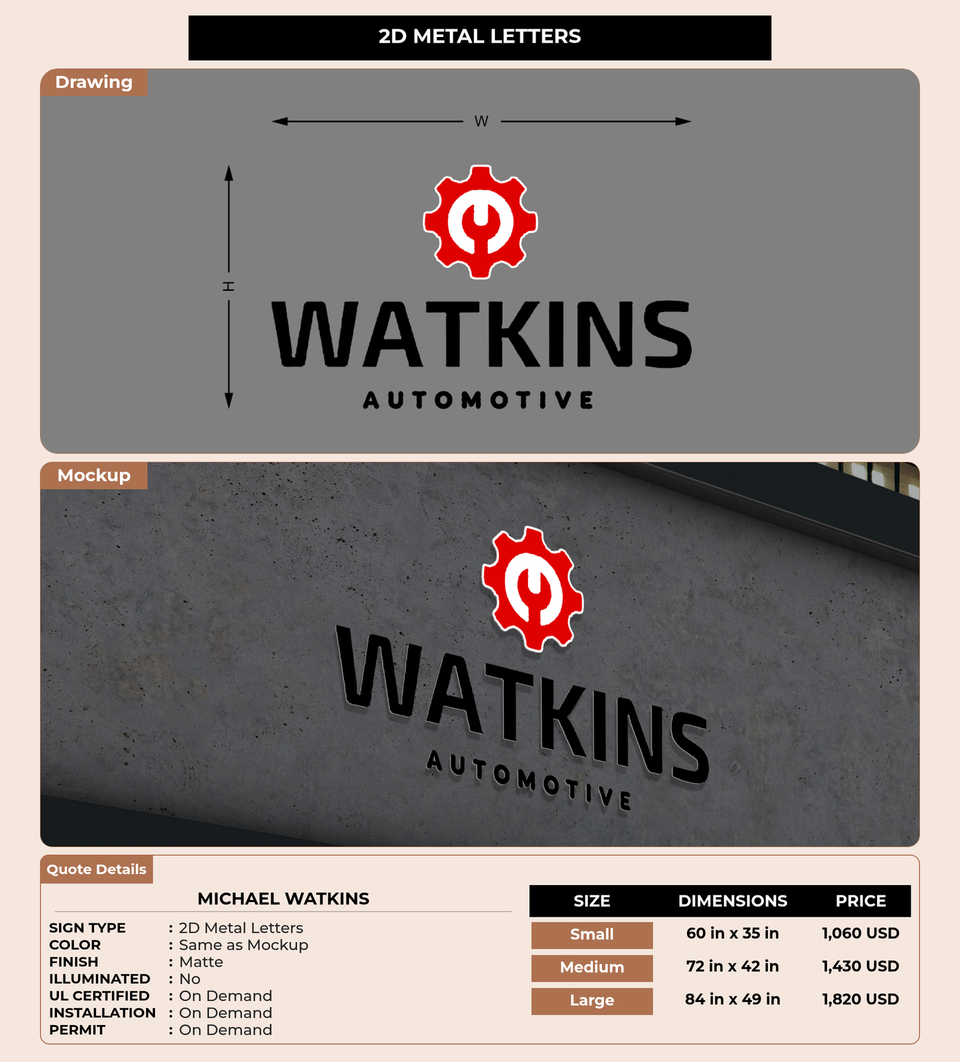 CUSTOM MOCKUP SIGN FOR Michael Watkins