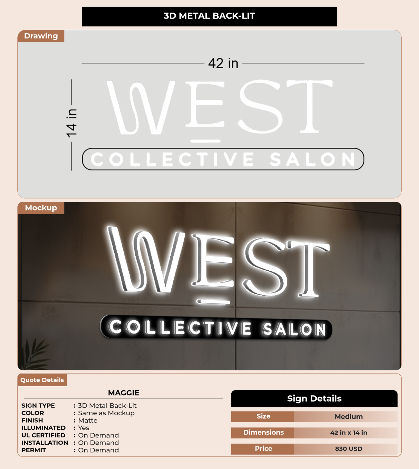 CUSTOM MOCKUP SIGN FOR Maggie