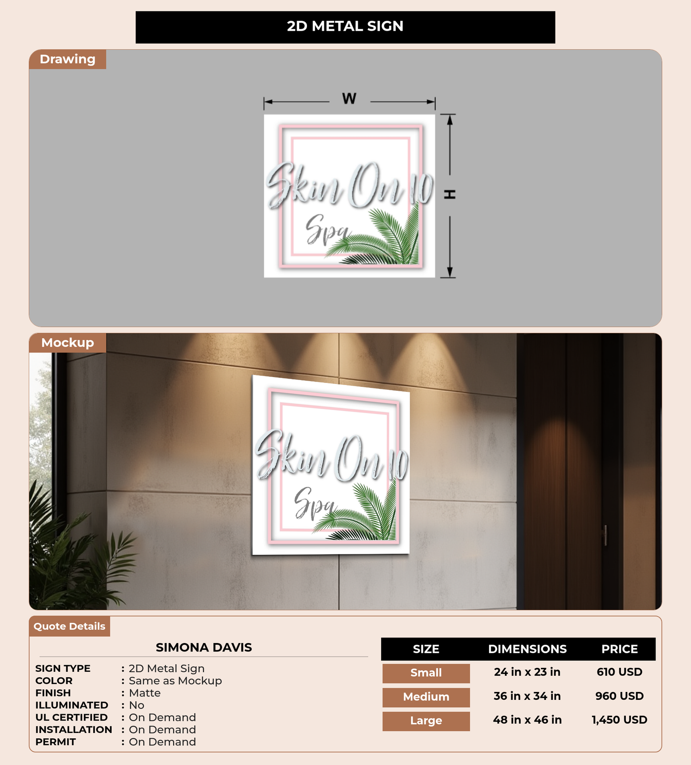 CUSTOM MOCKUP SIGN FOR Simona Davis
