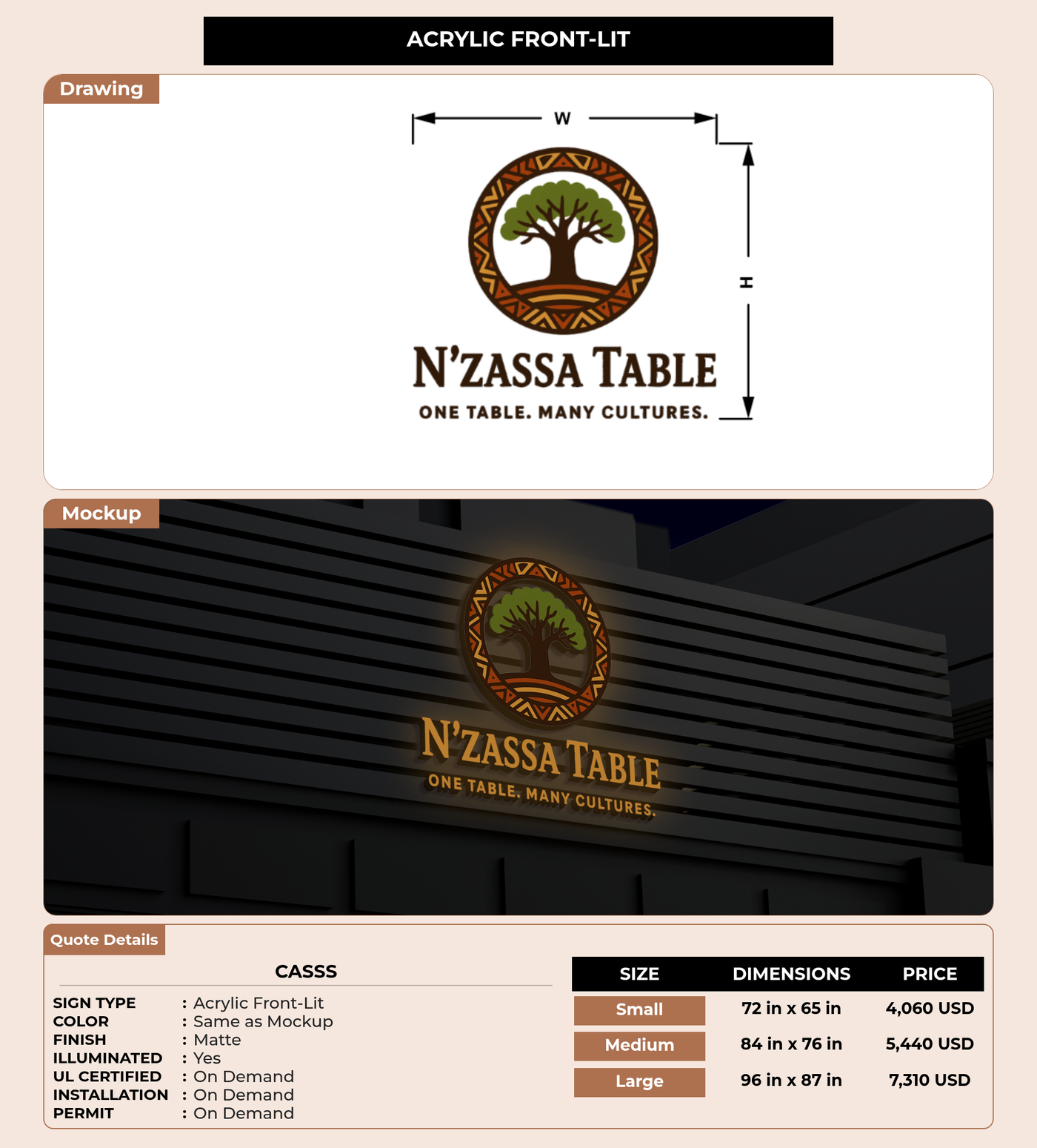 CUSTOM MOCKUP SIGN FOR Casss